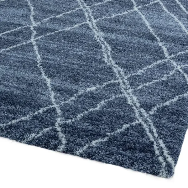 Alto AL01 Blue Cream Moroccan Style Rug - Modern Area Carpet - Image 3