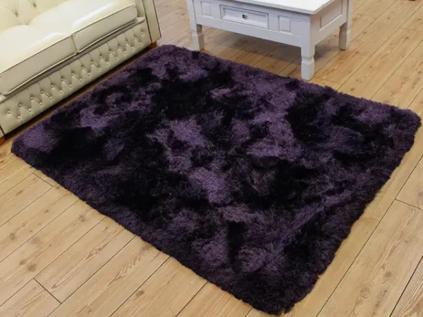 Ultra Thick Plush Shaggy Rug Purple - Soft Fluffy Luxury Area Rug - Image 3